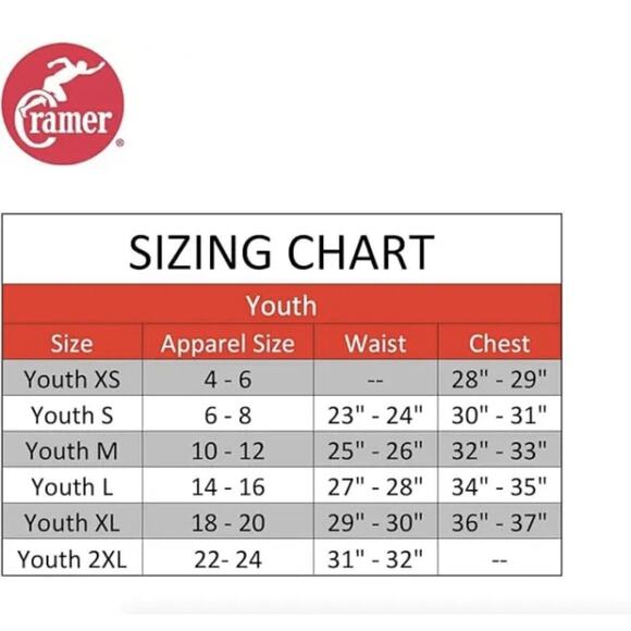 Cramer Dazeel Game Pants Youth 2XL White 100% Polyester High-Rise 7 Pad New - Picture 3 of 3